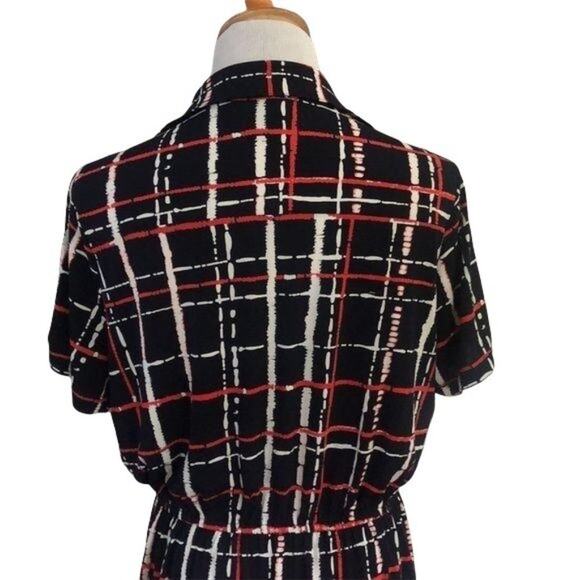 EnFocus 14P red white blue check summer dress - Picture 6 of 11